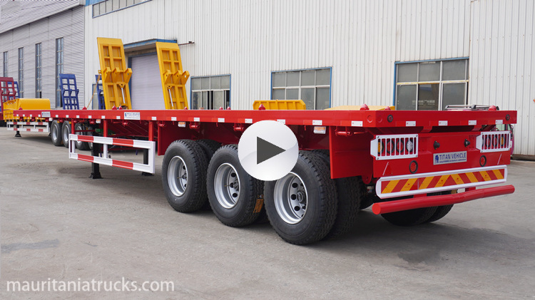 3 Axle 40Ft Flatbed Semi Truck Trailer for Sale in Mauritania