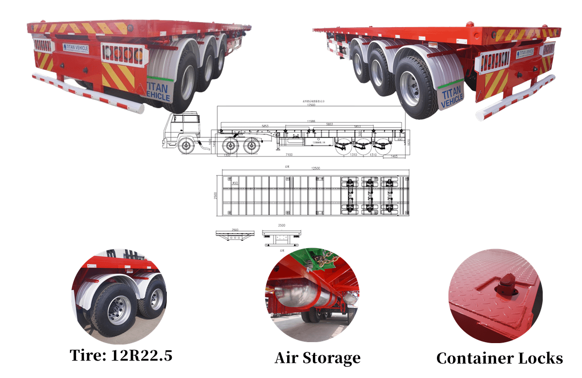 Flatbed Semi Truck Trailer | Flat Bed Semi Trailer for Sale in Mauritania