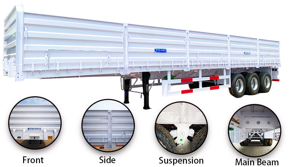 Fence Semi Trailer Price for Sale | Drop Side Trailer for Sale in Mauritania