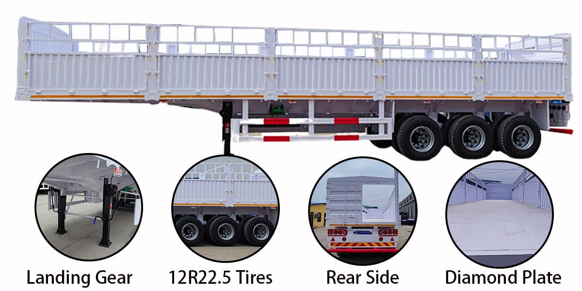 Fence Semi Trailer Price for Sale | Drop Side Trailer for Sale in Mauritania
