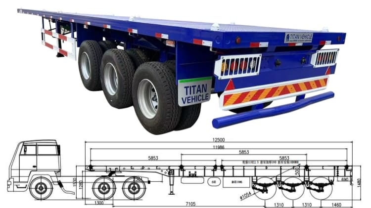 40 Foot Container Flatbed Trailers