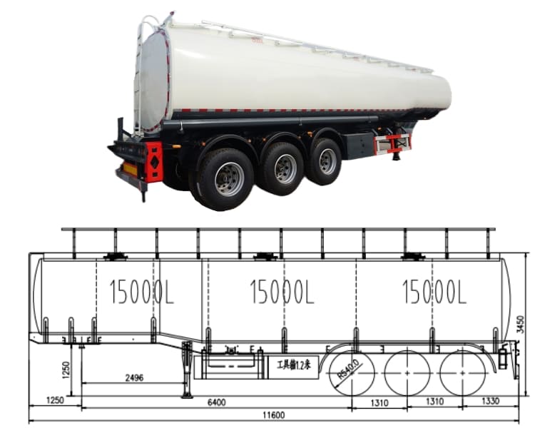 45000L 3 Axle Fuel Tanker