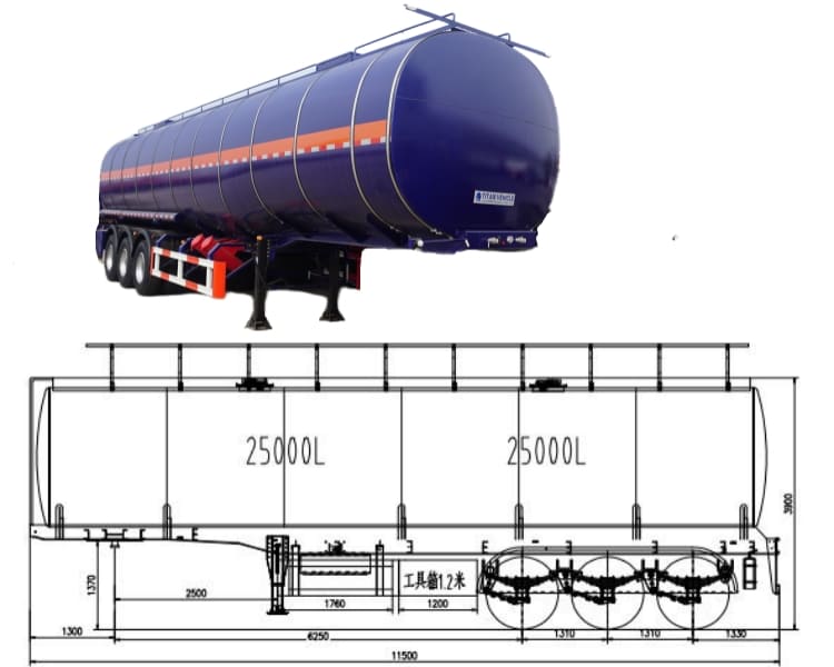 50000L Stainless Steel Tanker Trailer Manufacturer in Mauritania