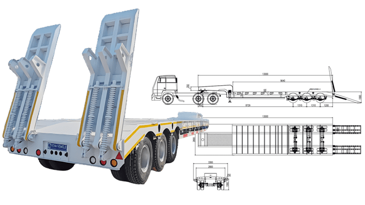 3 Axle 40 Feet Low Bed Trailer for Sale in Mauritania nouakchott