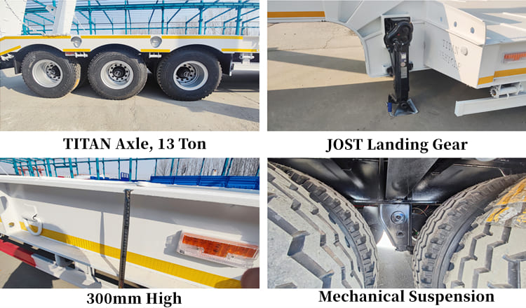 3 Axle Low Bed Trailer in Mauritania | 40 Feet Low Bed Trailer for Sale in Mauritania nouakchott