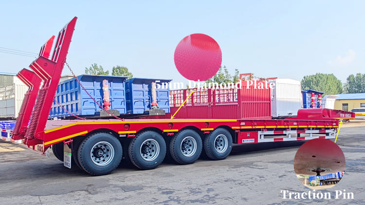 4 Axle 100 Tons Semi Lowbed Trailer for Sale in Mauritania nouadhibou
