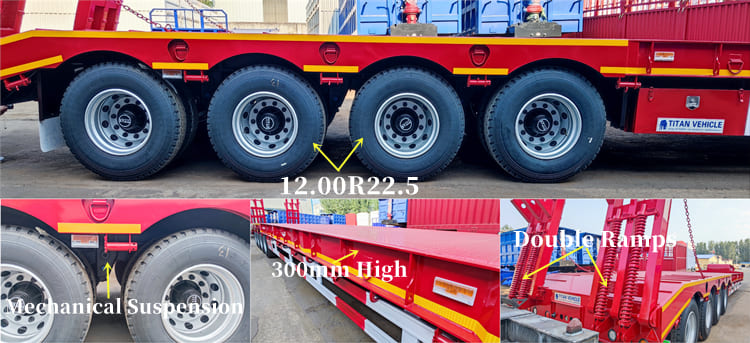 4 Axle 100 Tons Semi Lowbed Trailer for Sale in Mauritania nouadhibou