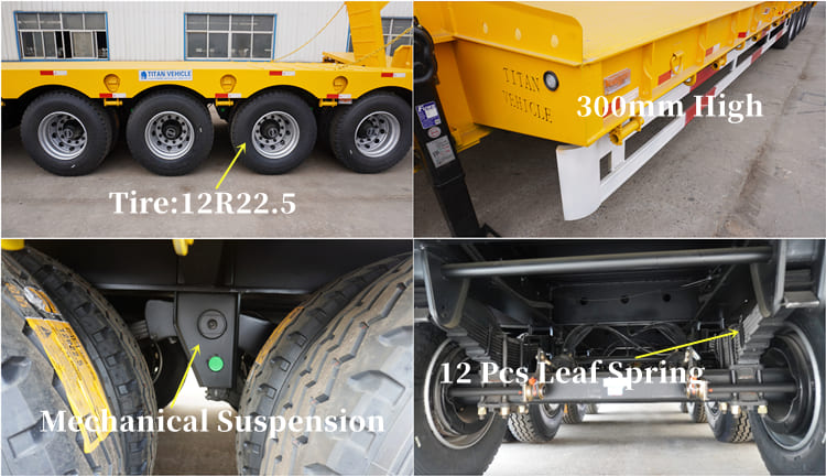 Hydraulic Low Low Bed Trailer Truck Price in Mauritania | 4 Axle Truck Trailer Low Bed in Mauritania