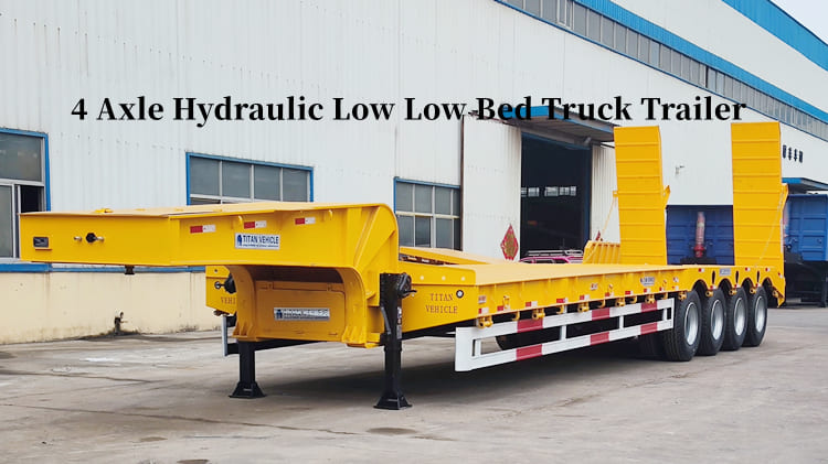 Hydraulic Low Low Bed Trailer Truck Price in Mauritania | 4 Axle Truck Trailer Low Bed in Mauritania