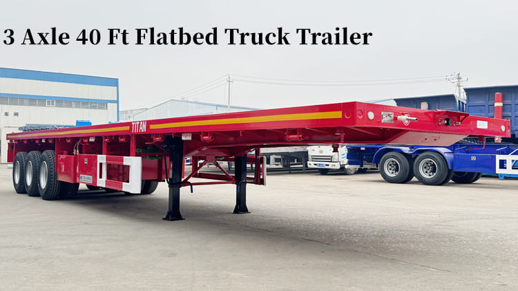 3 Axle 40 Ft Flatbed Truck Trailer | Flatbed Semi Truck Trailer for Sale in Mauritania