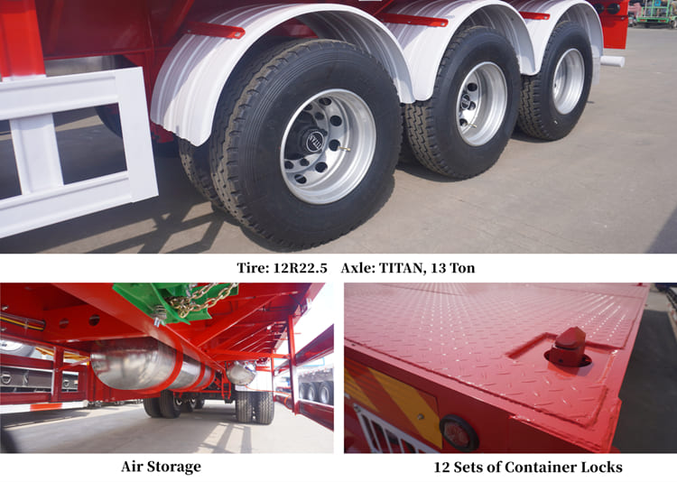 40 Foot Flatbed Trailer Price in Mauritania | Tri Axle Semi Flatbed Trailer in Nouadhibou