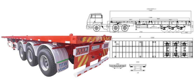 40 Foot Flatbed Trailer Price in Mauritania | Tri Axle Semi Flatbed Trailer in Nouadhibou