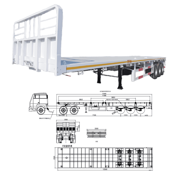 40 Ft Flat Bed Semi Trailer for Sale in Mauritania Nouakchott