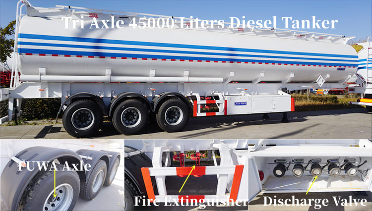 45000 Liters Diesel Tanker for Sale in Mauritania- Diesel Fuel Tanker in Nouakchott