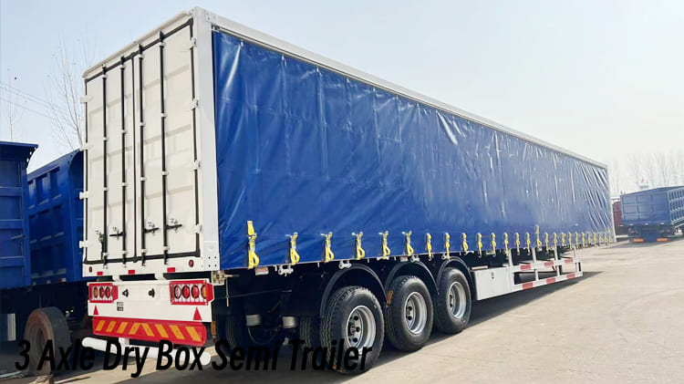 3 Axle Dry Trailer Box Semi Trailer Price in Mauritania Nouakchott