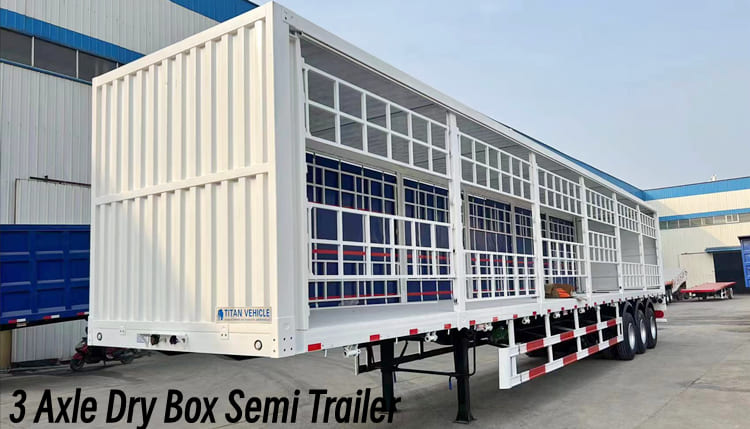 3 Axle Dry Trailer Box Semi Trailer Price in Mauritania Nouakchott