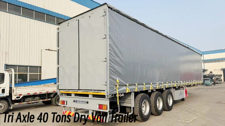 Tri Axle 40 Tons Dry Van Trailer for Sale in Mauritania