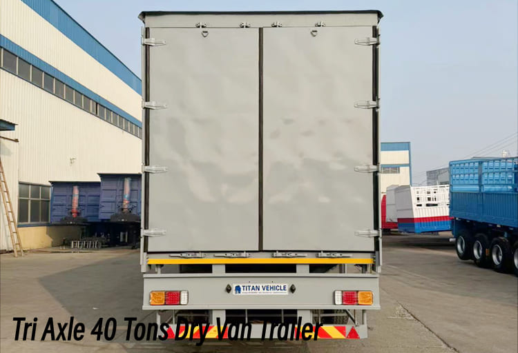 Tri Axle 40 Tons Dry Van Trailer for Sale in Mauritania