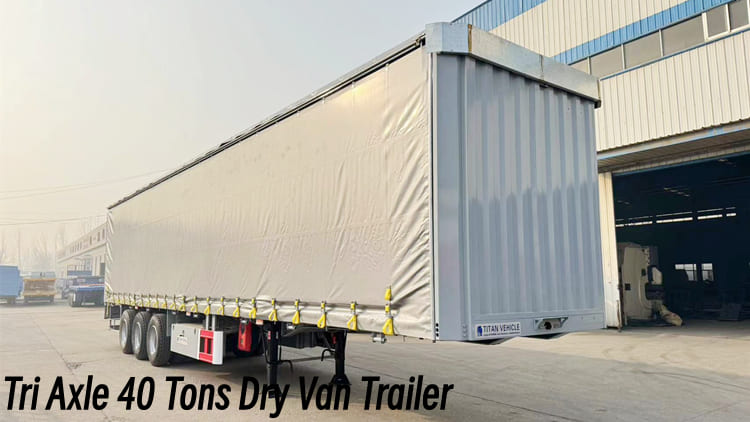 Tri Axle 40 Tons Dry Van Trailer for Sale in Mauritania