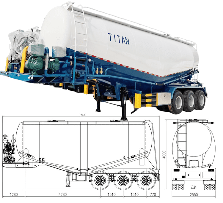 3 Axle Dry Bulker Cement Tanker for Sale in Mauritania 