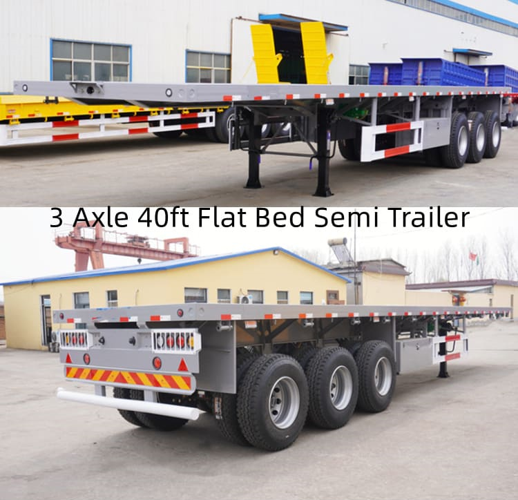 New 3 Axle 40ft Flat Bed Semi Trailer for Sale in Mauritania, Nouakchott