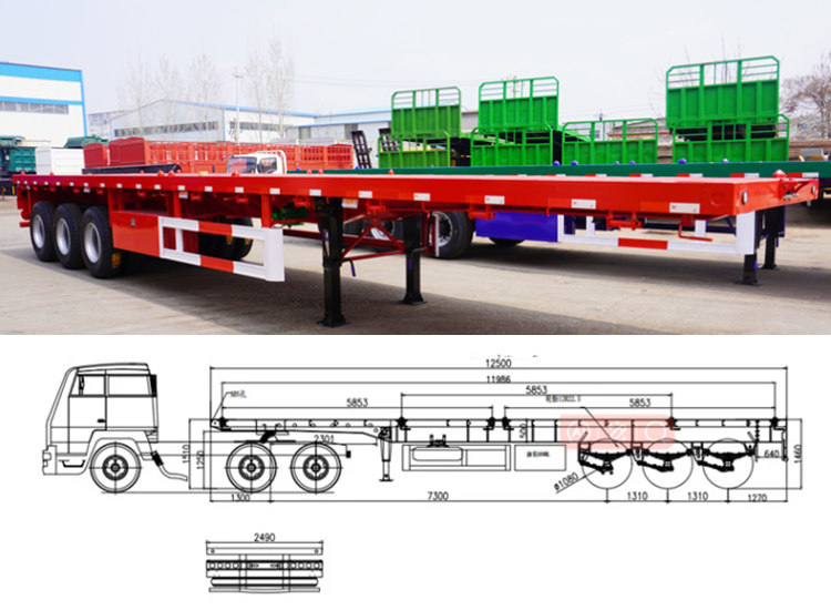 3 Axle Flatbed Semi Truck Trailer for Sale in Mauritania, Nouadhibou