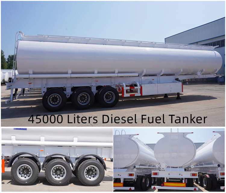 45000 Liters Diesel Fuel Tanker Trailer for Sale in Mauritania, Nouakchott