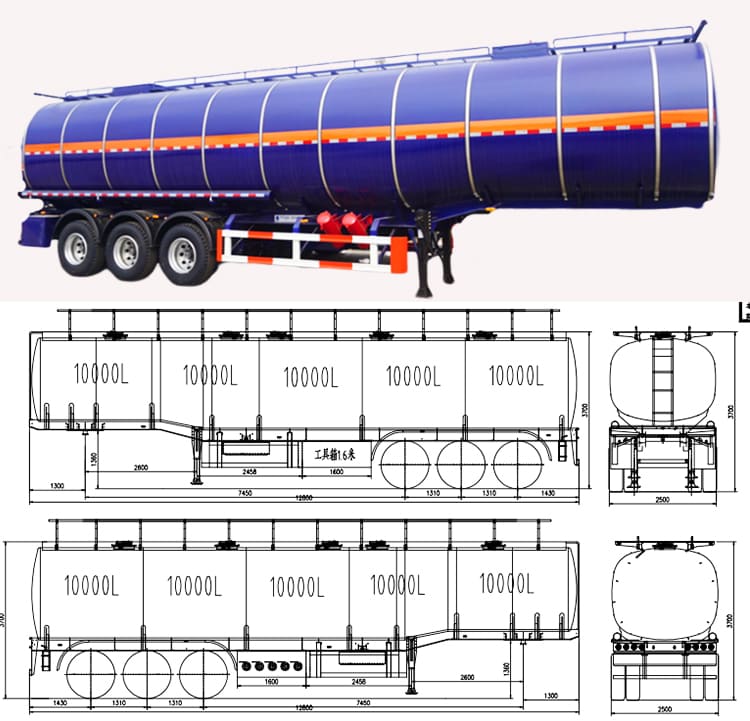 Tri Axle Diesel Tanker Trailer for Sale in Mauritania, Nouadhibou