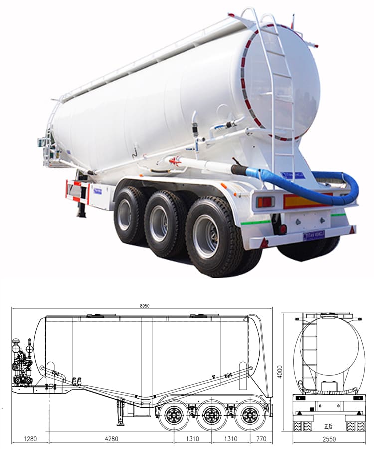 35CBM Bulk Cement Tank Trailer for Sale in Mauritania, Nouadhibou