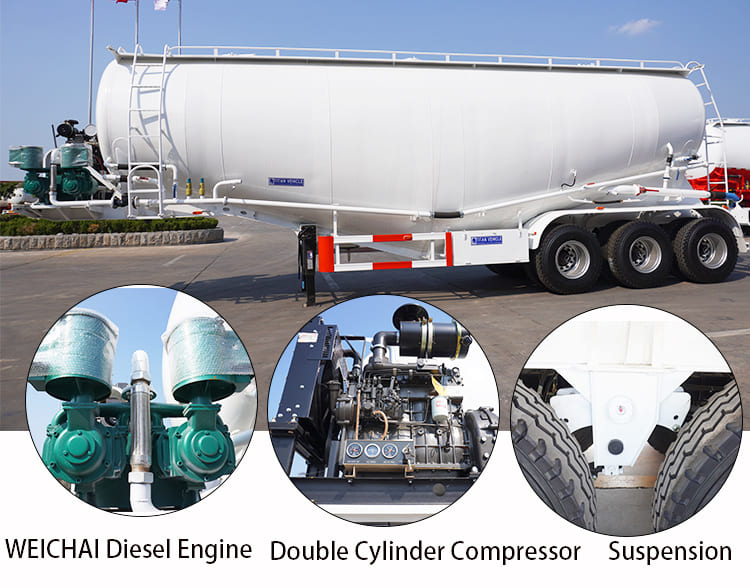 35CBM Bulk Cement Tank Trailer for Sale in Mauritania, Nouadhibou