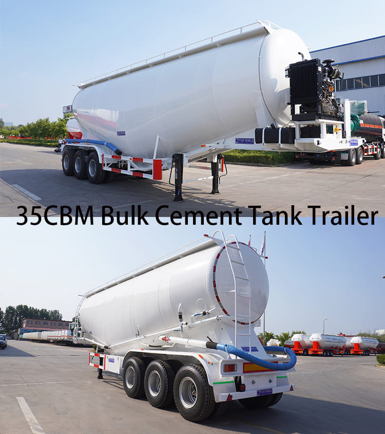 35CBM Bulk Cement Tank Trailer for Sale in Mauritania, Nouadhibou