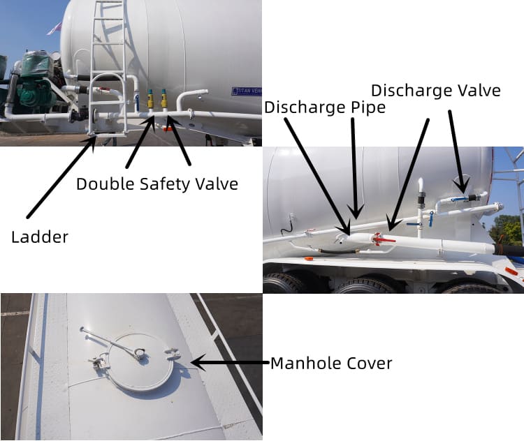 35CBM Bulk Cement Tank Trailer for Sale in Mauritania, Nouadhibou