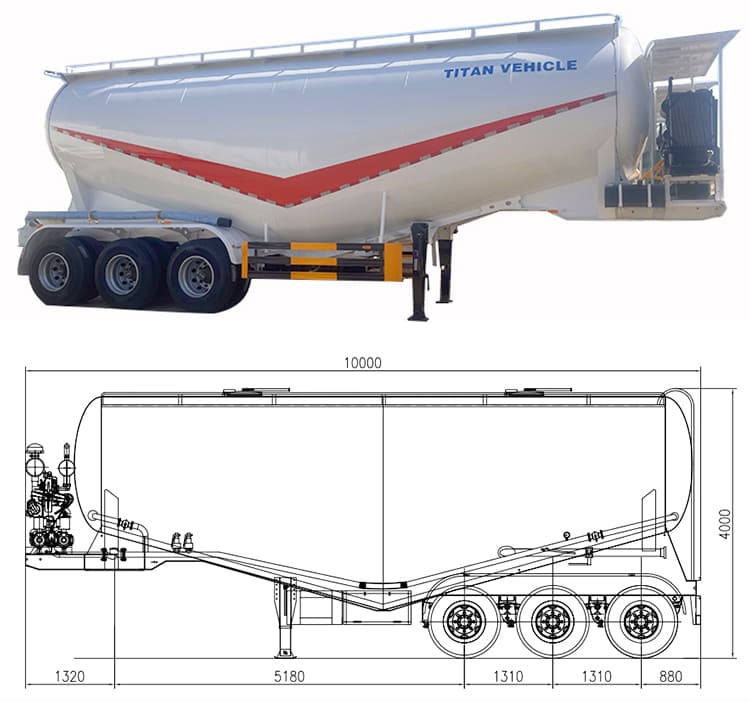 40CBM Bulk Cement Tanker Trailer for Sale in Mauritania, Nouakchott
