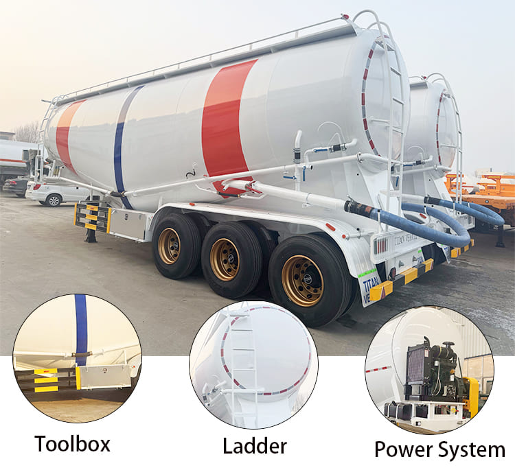 3 Axle Dry Bulker Cement Tanker Trailer for Sale in Mauritania, Nouadhibou