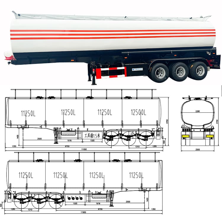45000L Diesel Fuel Tanker Trailer for Sale in Mauritania, Nouakchott