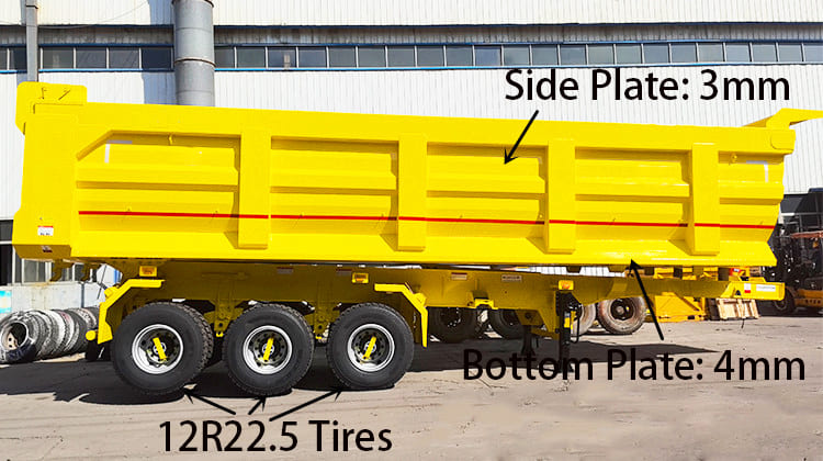 35CBM Tipper Trailer Price for Sale in Mauritania, Nouadhibou