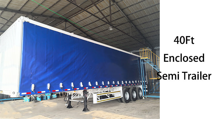 Tri Axle 40Ft Enclosed Box Semi Trailer for Sale in Mauritania, Nouakchott