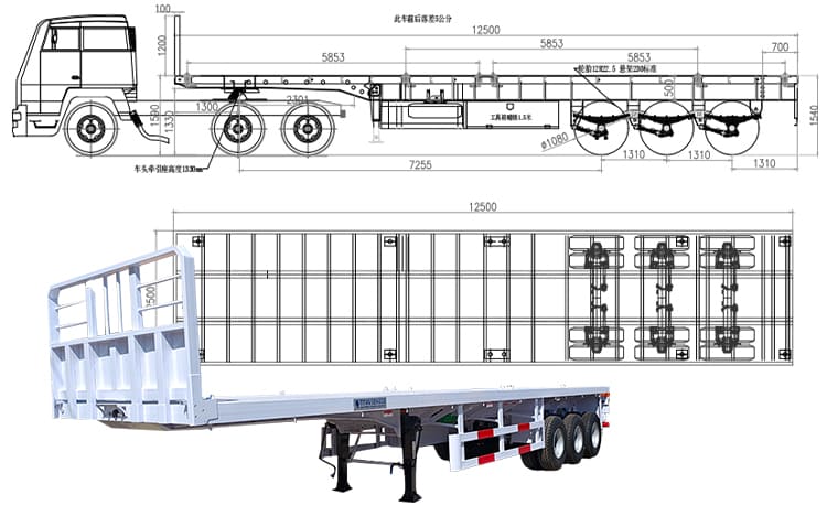 40 Ft Flat Bed Trailer for Sale in Mauritania